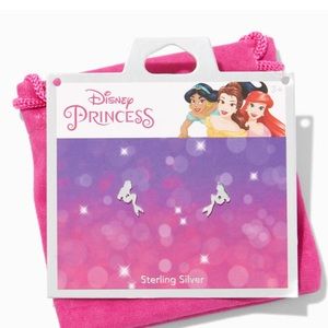 Disney Princess Sterling Silver Earrings Stud Ariel Little Mermaid New NWT
